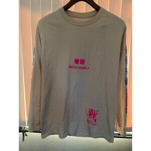 Men’s Nicki Minaj  Chun-Li Beige Long Sleeve Shirt Size Small